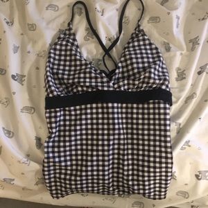 Black Gingham Tankini Cross Back - Marina West XL